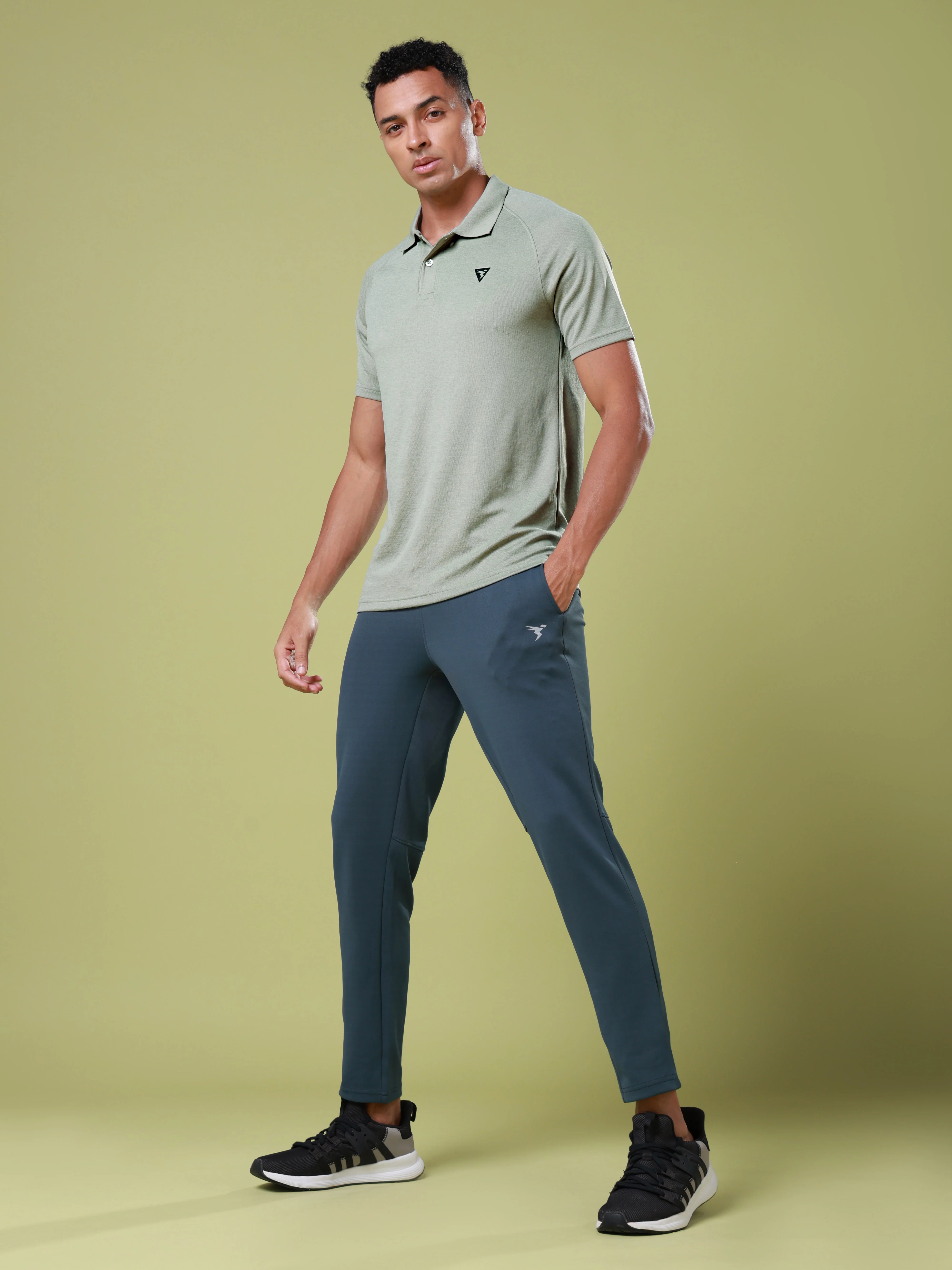 Men Melange Slim Fit Polo T-shirt with DOUBLE COOL - Image 5
