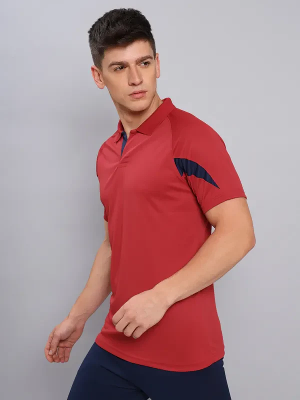 Men Colorblock Slim Fit Polo T-shirt with TECHNO COOL+ - Image 3