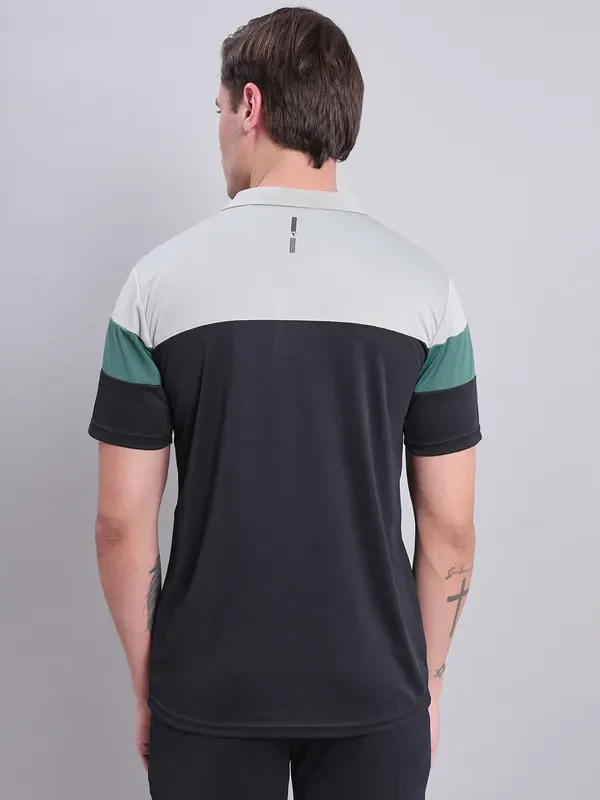 Men Colorblock Slim Fit Polo T-shirt with TECHNO COOL+ - Image 4