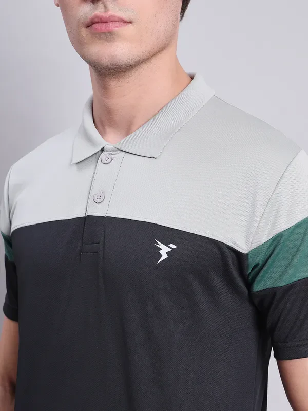 Men Colorblock Slim Fit Polo T-shirt with TECHNO COOL+ - Image 6