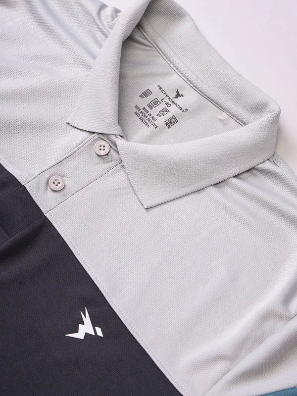 Men Colorblock Slim Fit Polo T-shirt with TECHNO COOL+ - Image 7