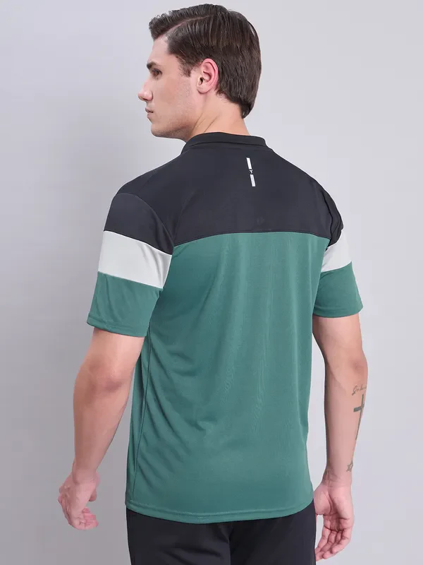 Men Colorblock Slim Fit Polo T-shirt with TECHNO COOL+ - Image 3