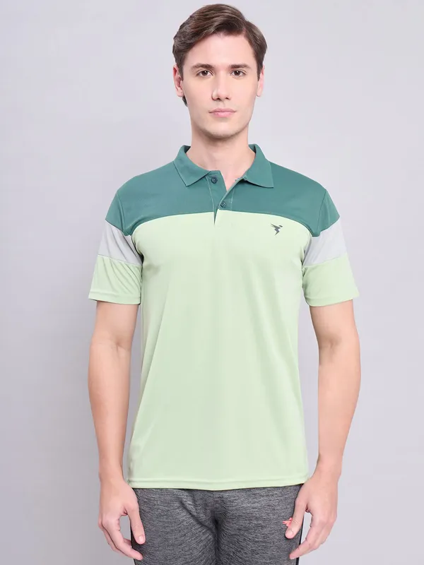 Men Colorblock Slim Fit Polo T-shirt with TECHNO COOL+ - Image 2