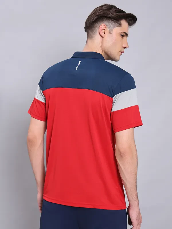 Men Colorblock Slim Fit Polo T-shirt with TECHNO COOL+ - Image 3