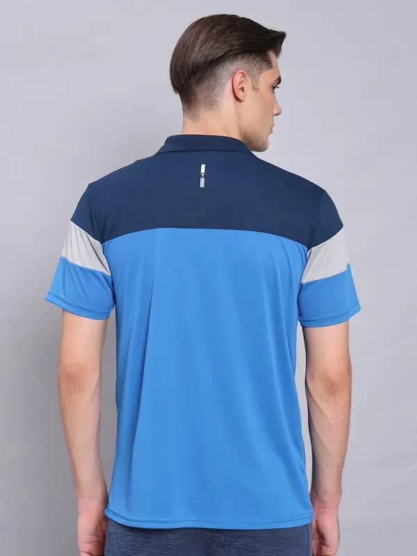 Men Colorblock Slim Fit Polo T-shirt with TECHNO COOL+ - Image 3