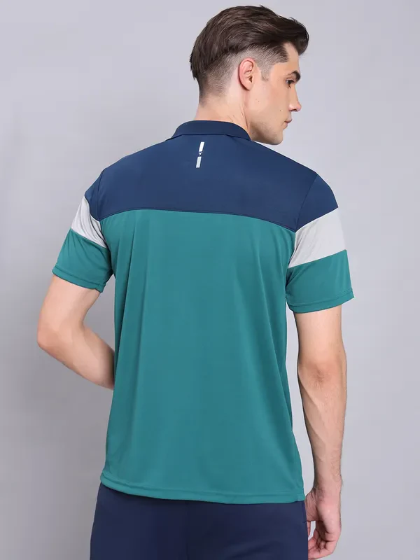 Men Colorblock Slim Fit Polo T-shirt with TECHNO COOL+ - Image 3