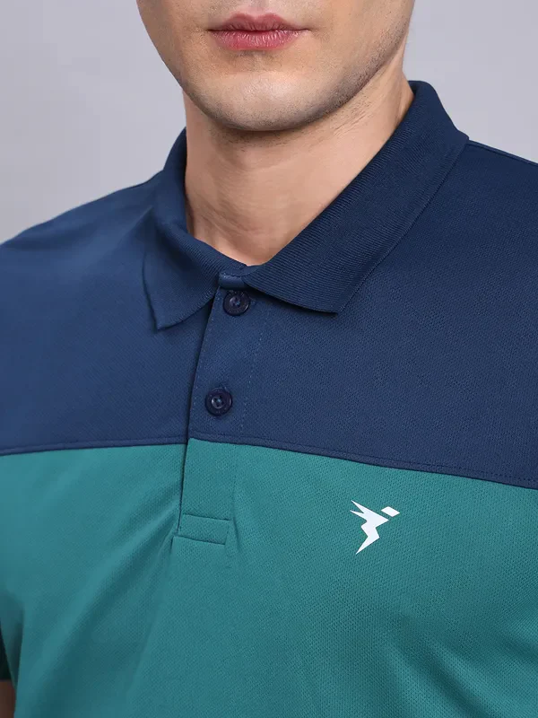 Men Colorblock Slim Fit Polo T-shirt with TECHNO COOL+ - Image 6