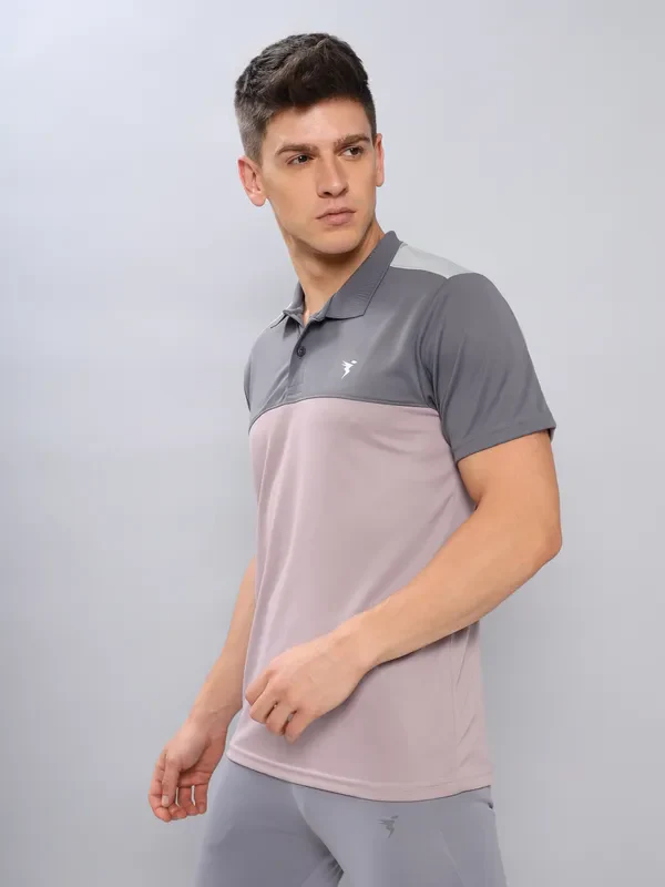 Men Colorblock Slim Fit Polo T-shirt with TECHNO COOL+ - Image 2