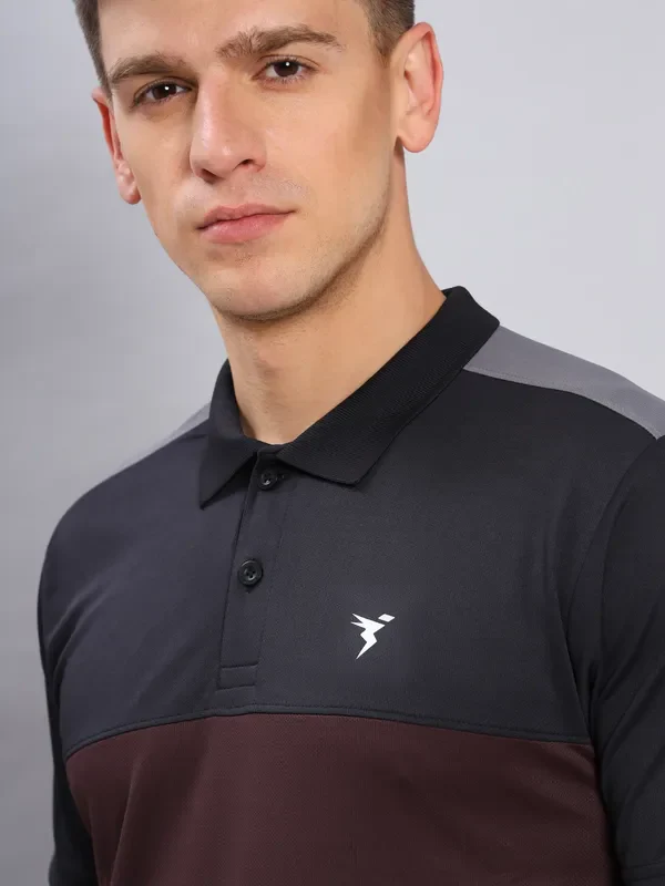 Men Colorblock Slim Fit Polo T-shirt with TECHNO COOL+ - Image 5