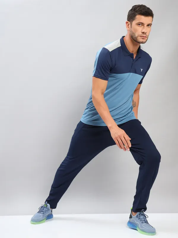 Men Colorblock Slim Fit Polo T-shirt with TECHNO COOL+ - Image 4