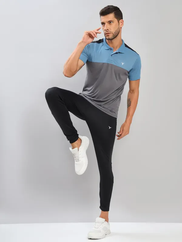 Men Colorblock Slim Fit Polo T-shirt with TECHNO COOL+ - Image 2