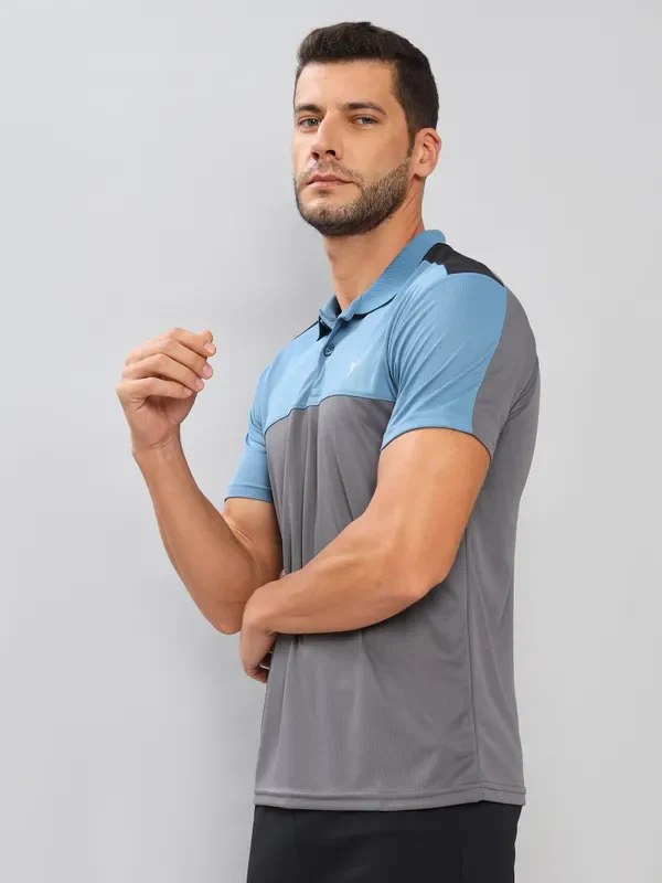 Men Colorblock Slim Fit Polo T-shirt with TECHNO COOL+ - Image 3