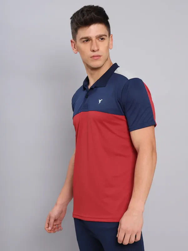 Men Colorblock Slim Fit Polo T-shirt with TECHNO COOL+ - Image 2