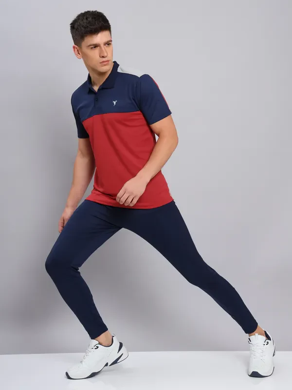 Men Colorblock Slim Fit Polo T-shirt with TECHNO COOL+ - Image 4