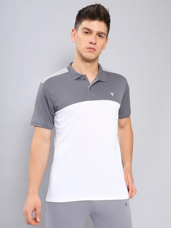 Men Colorblock Slim Fit Polo T-shirt with TECHNO COOL+ - Image 2