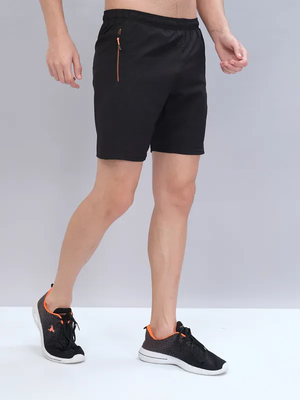 Men Solid Slim Fit Shorts with TECHNOLITE - Image 3