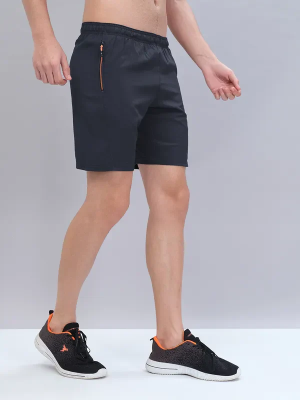Men Solid Slim Fit Shorts with TECHNOLITE - Image 4
