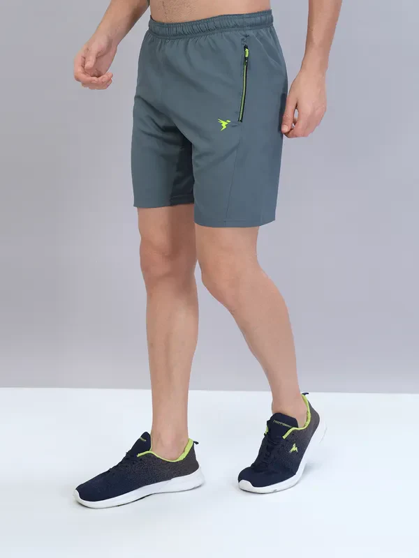 Men Solid Slim Fit Shorts with TECHNOLITE