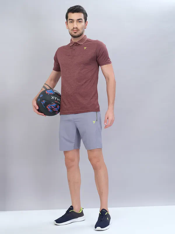 Men Solid Slim Fit Shorts with TECHNOLITE - Image 2