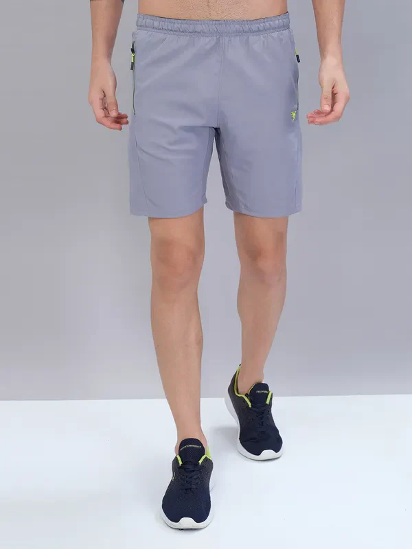 Men Solid Slim Fit Shorts with TECHNOLITE - Image 3