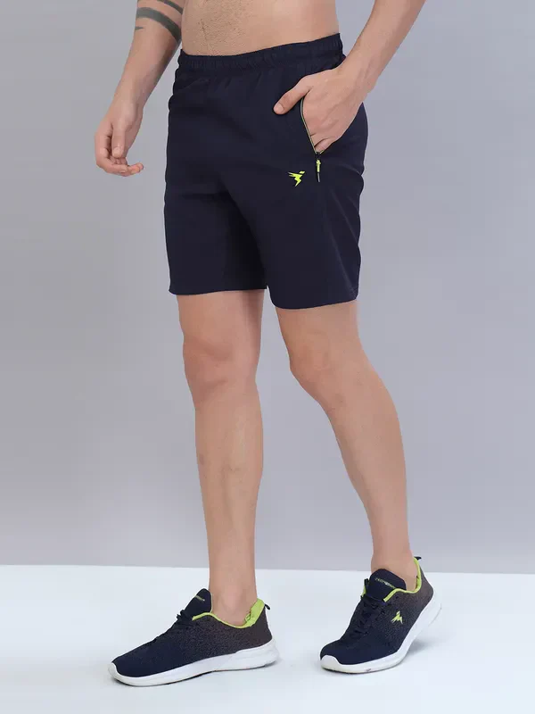 Men Solid Slim Fit Shorts with TECHNOLITE - Image 3