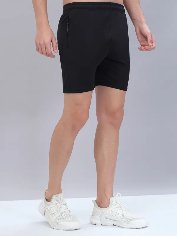 Men Solid Slim Fit Shorts with TECHNO DRY - Image 3