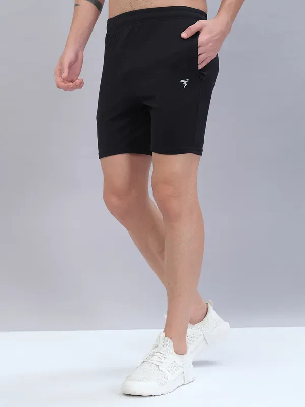 Men Solid Slim Fit Shorts with TECHNO DRY - Image 4