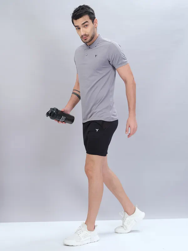 Men Solid Slim Fit Shorts with TECHNO DRY - Image 5