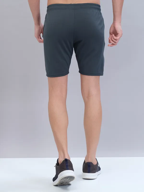 Men Solid Slim Fit Shorts with TECHNO DRY - Image 3