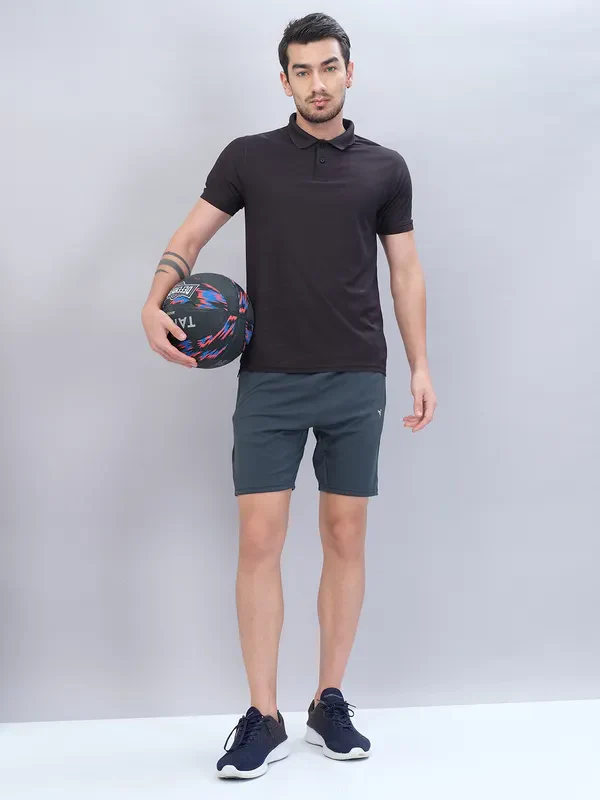 Men Solid Slim Fit Shorts with TECHNO DRY - Image 5