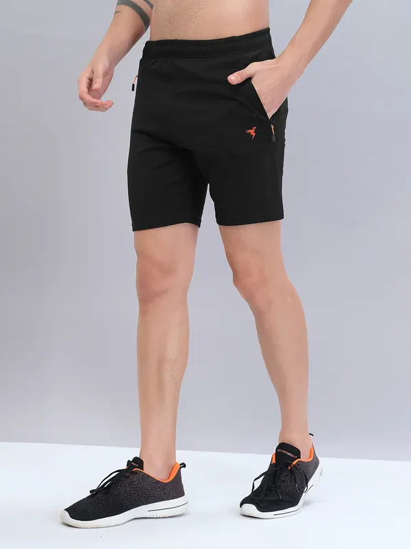 Men Solid Slim Fit Shorts with TECHNO DRY - Image 3