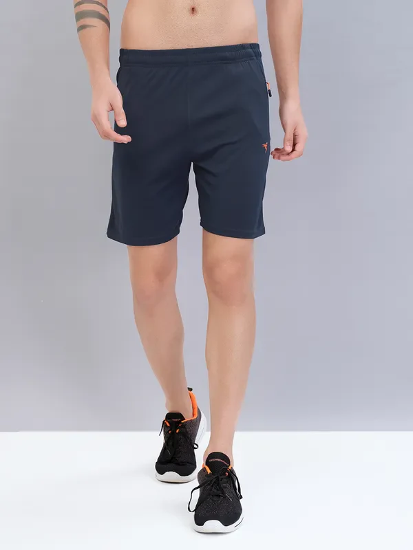 Men Solid Slim Fit Shorts with TECHNO DRY - Image 2