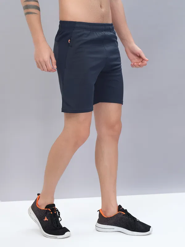 Men Solid Slim Fit Shorts with TECHNO DRY - Image 4