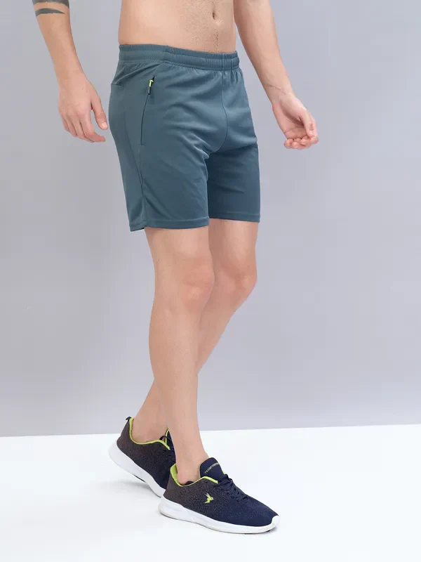 Men Solid Slim Fit Shorts with TECHNO DRY - Image 4