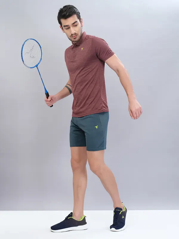 Men Solid Slim Fit Shorts with TECHNO DRY - Image 5