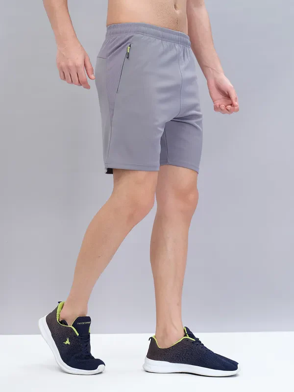 Men Solid Slim Fit Shorts with TECHNO DRY - Image 4