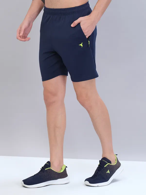 Men Solid Slim Fit Shorts with TECHNO DRY - Image 2