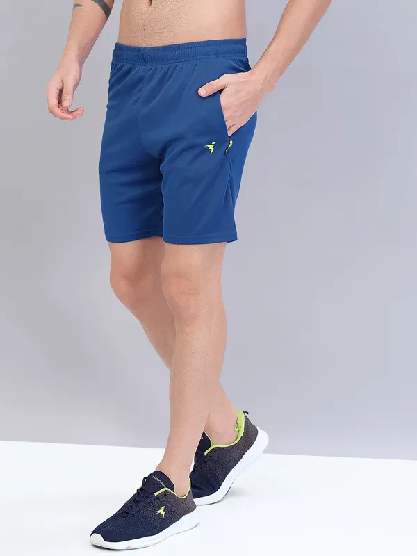 Men Solid Slim Fit Shorts with TECHNO DRY - Image 2