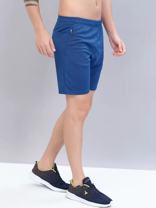 Men Solid Slim Fit Shorts with TECHNO DRY - Image 3