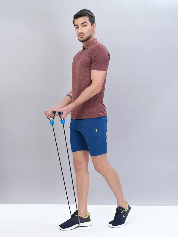 Men Solid Slim Fit Shorts with TECHNO DRY - Image 5
