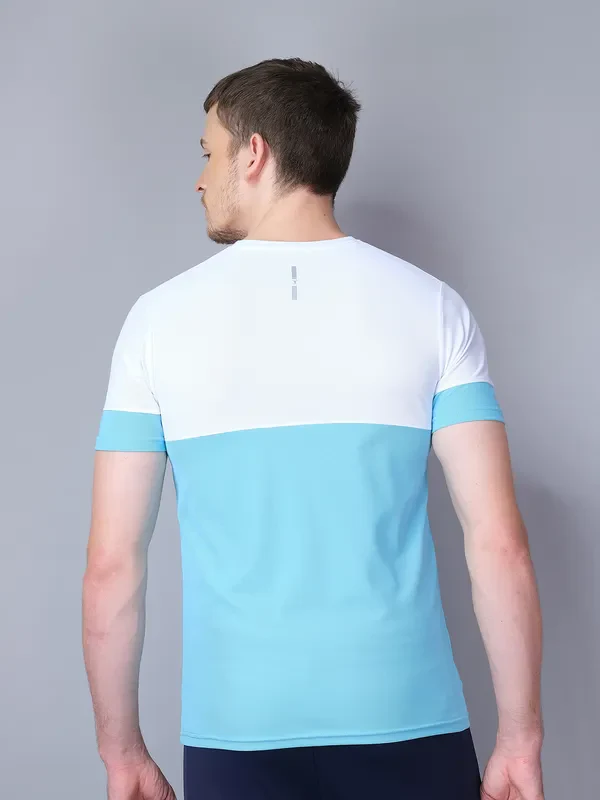 Men Colorblock Slim Fit Crew Neck T-shirt with TECHNO GUARD - Image 2