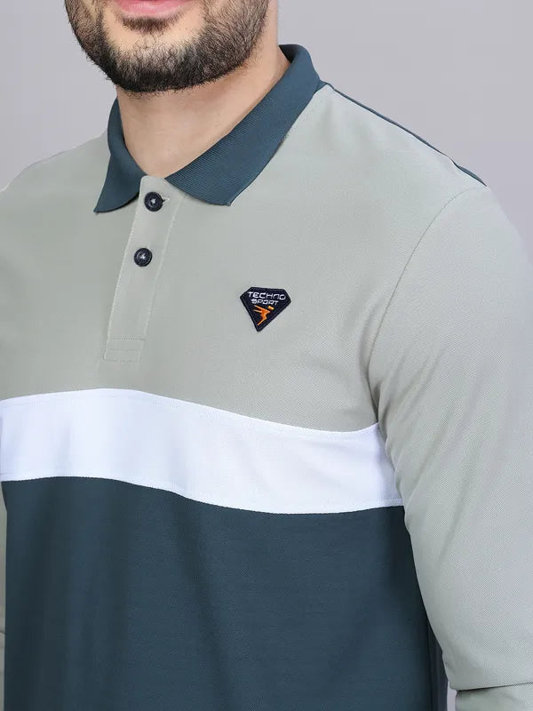 Men Colorblock Slim Fit Polo T-shirt with MATPIQ - Image 4