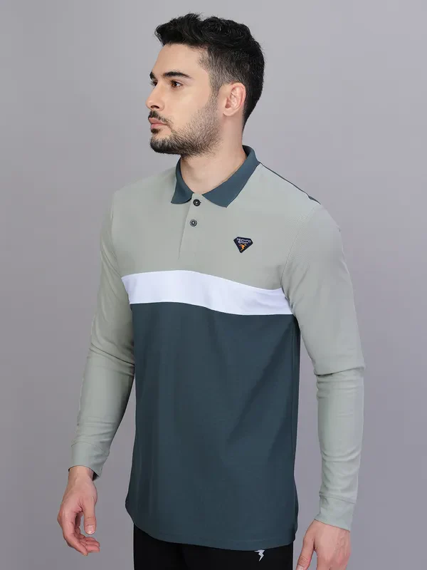 Men Colorblock Slim Fit Polo T-shirt with MATPIQ - Image 5