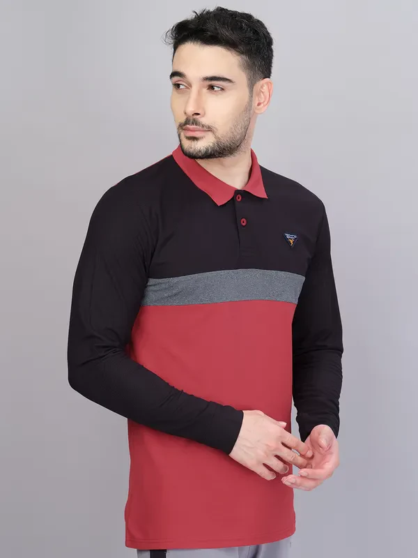 Men Colorblock Slim Fit Polo T-shirt with MATPIQ - Image 5