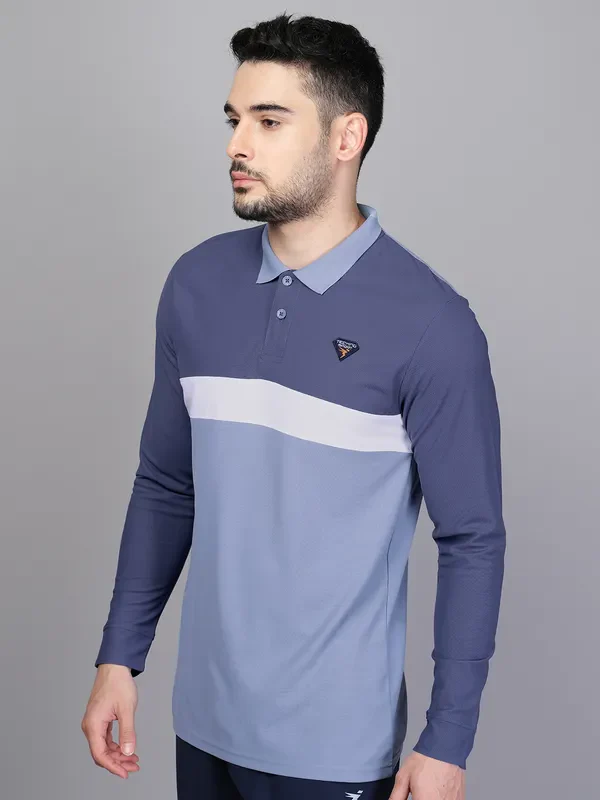 Men Colorblock Slim Fit Polo T-shirt with MATPIQ - Image 2