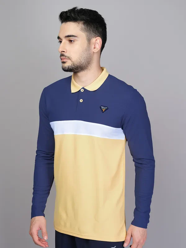 Men Colorblock Slim Fit Polo T-shirt with MATPIQ - Image 3