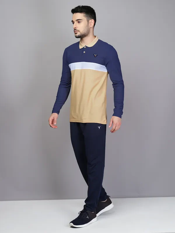 Men Colorblock Slim Fit Polo T-shirt with MATPIQ - Image 4