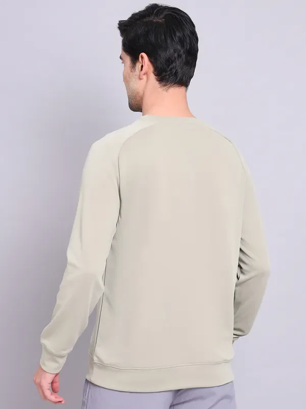 Men Printed Slim Fit Crew Neck Sweatshirt with ELASTO PLUS - Image 2