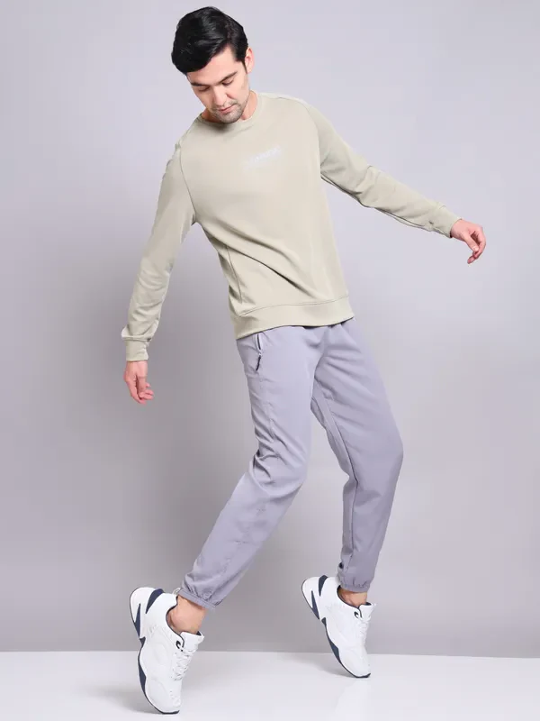 Men Printed Slim Fit Crew Neck Sweatshirt with ELASTO PLUS - Image 4