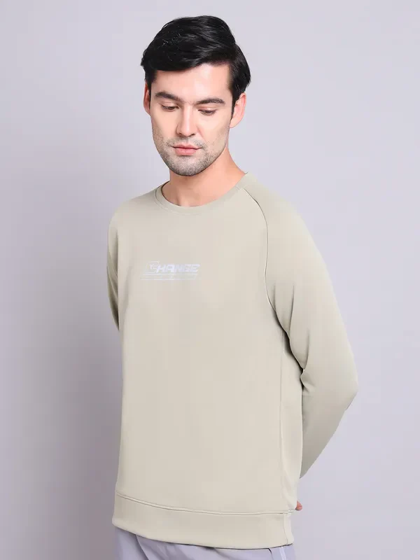 Men Printed Slim Fit Crew Neck Sweatshirt with ELASTO PLUS - Image 6
